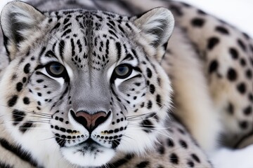 Detailed View of Snow Leopard Fur Showcasing Unique Textures and Patterns