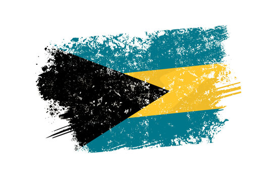 Bahamas flag with grunge effect - vector illustration
