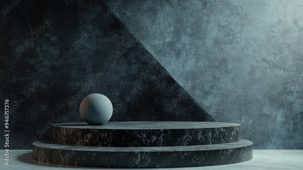 Poster Abstract podium mock up close up 3D render