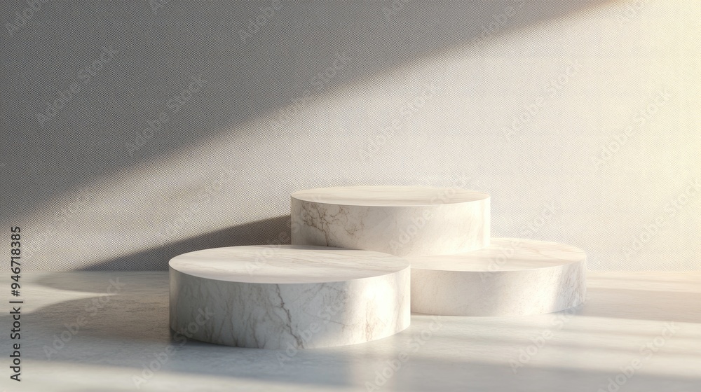 Poster abstract podium mock up close up 3d render