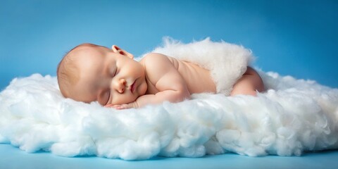 Sleeping Angel Baby on a Cloud, baby photography, newborn photography, cloud photography