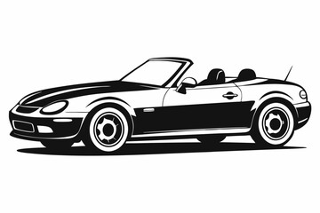 Convertable Car silhouette vector illustration