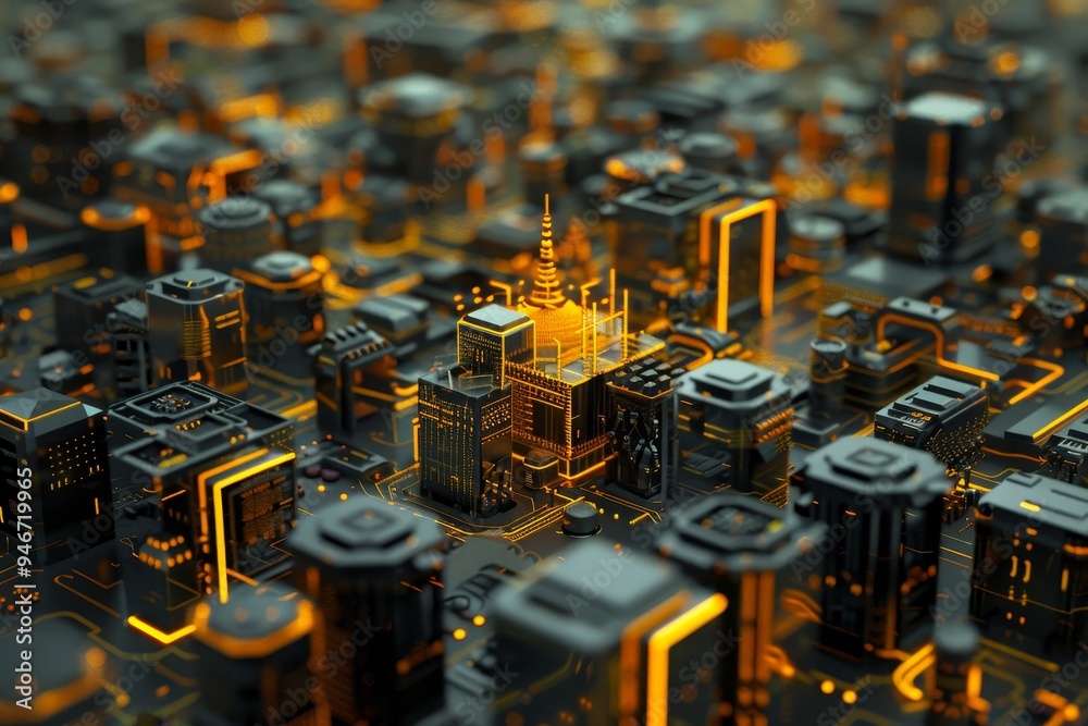 Aufkleber electric circuits power the functionality of microchips