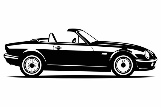 black convertible car side view clip art preview