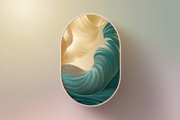 Fototapeta premium Innovative 3D Oval Art Design on Smooth Gradient Backdrop