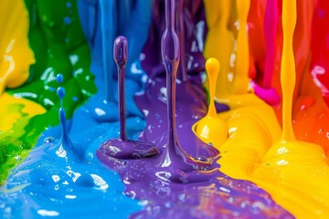 Vibrant splashes of rainbow hues