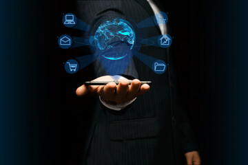 Accessing the internet interface with smart phone and internet connection technology