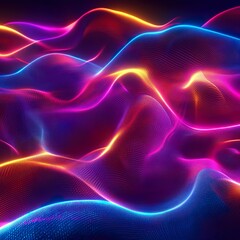 Fototapeta premium Vibrant Colors Illuminate a Futuristic, Abstract Digital Landscape background