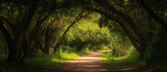 Obraz premium A Path Through Lush Green Trees