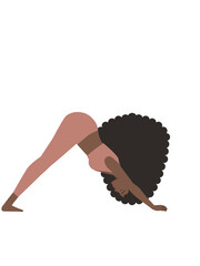 Illustration of a brown woman doing a yoga pose
