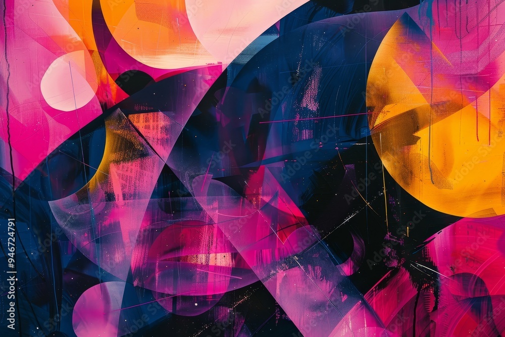 Aufkleber An abstract interpretation of disco music through dynamic shapes and shades