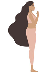 Naklejka premium Illustration of a white woman doing a yoga pose