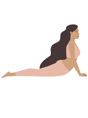 Illustration of a white woman doing a yoga pose