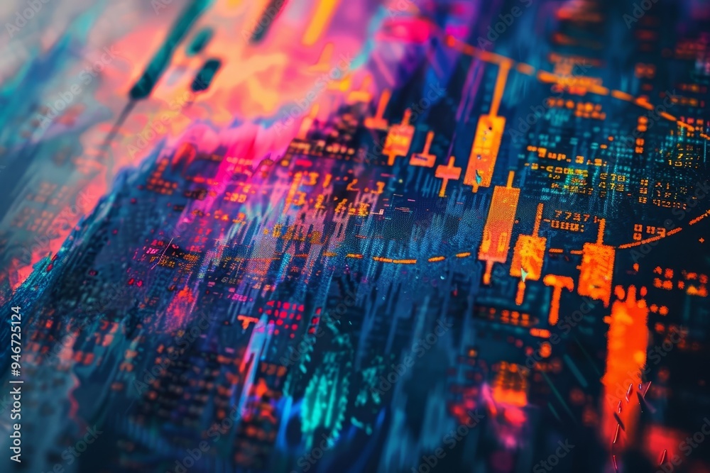 Poster an abstract representation of market volatility and uncertainty