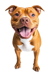 Obraz premium cute funny pit bull dog standing up on isolated background