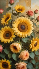 Obraz premium A vibrant and colorful bold floral background