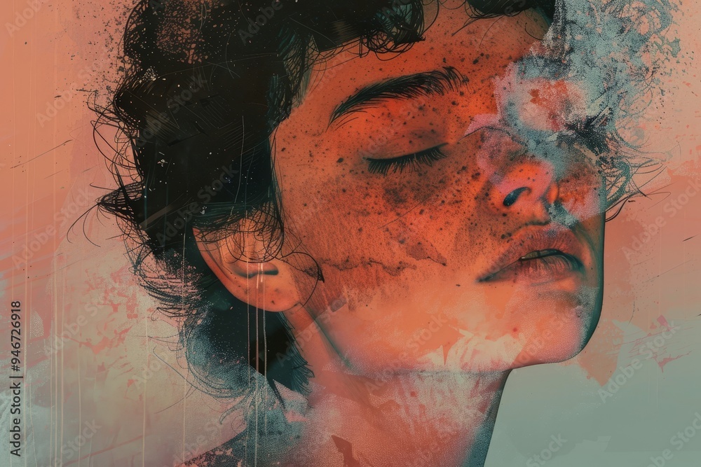 Poster an illustrator experiments with textures in their digital artwork