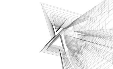 Abstract architecture vector 3d illustration