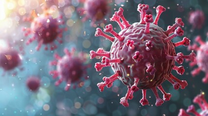 Coronavirus Particle Under Microscope in 3D.