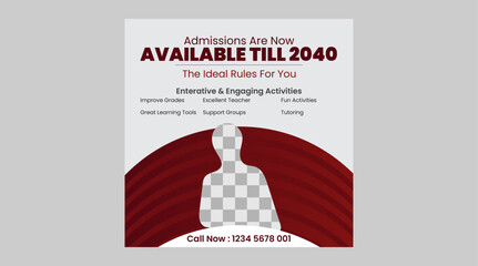 School Admission Social Media Banner Template