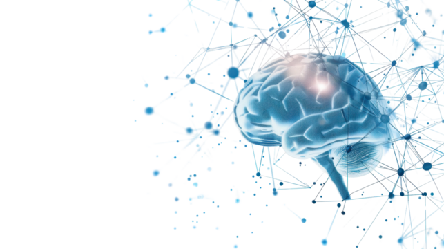 Brain synapse isolated on white background