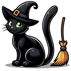 Black Cat with Glowing Eyes