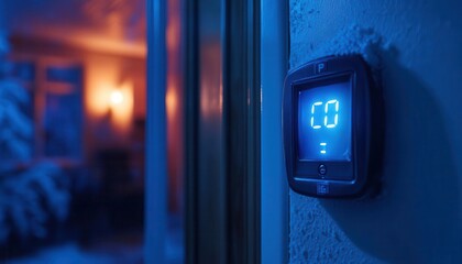 Obraz premium Digital thermometer displaying the temperature of a room