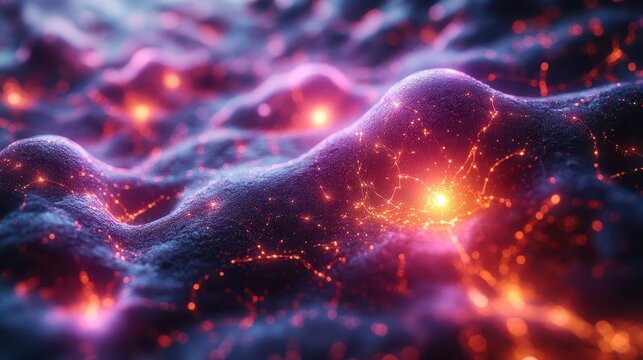 neoncolored neural network brain activity visualization optogenetic stimulation concept futuristic neuroscience