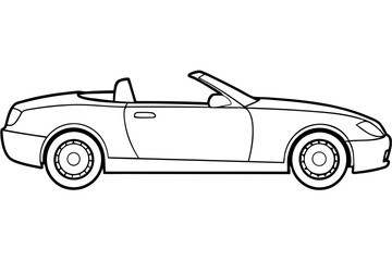 Car liner art convertible vector