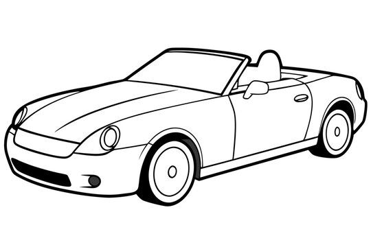 black and white convertible car clip art preview