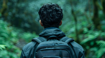 Man Exploring The Wilderness With Backpack