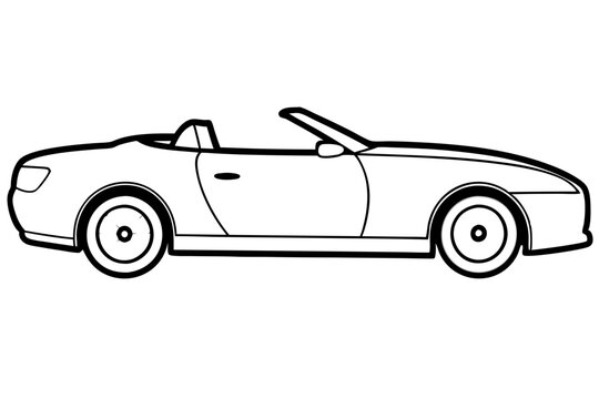 black convertible car outline side view clip art preview