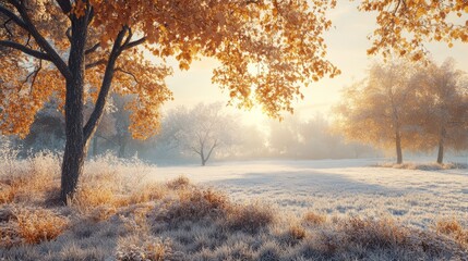 Frosty mornings with autumn colors