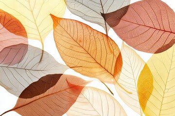 An old background with transparent and delicate leaves