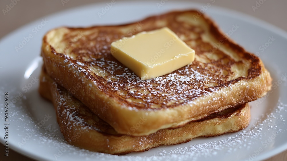 Wall mural brioche french toast with butter