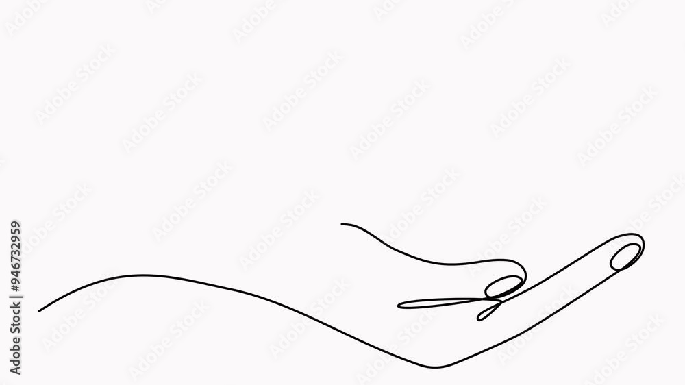 Wall mural lightbulb on hand one continuous line drawing animated video. electric lamp animation. brainstorm li