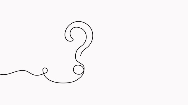 Question and exclamation mark continuous one line drawn animated video. Q and A symbol animation.