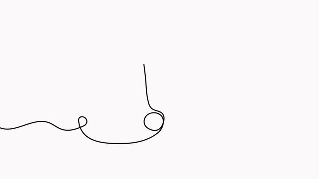 Animated exclamation mark continuous one line drawn.