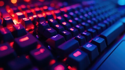 Mechanical keyboard in action, with a focus on tactile feedback