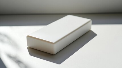 a white rectangular object on a white surface