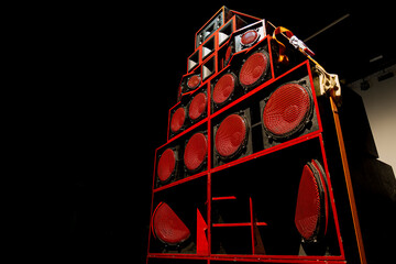 Reggae Sound System with Several Loudspeakers