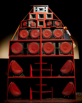 Reggae Sound System with Several Loudspeakers