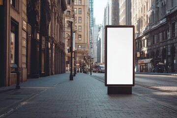 Naklejka premium Blank billboard sign on the street in the city