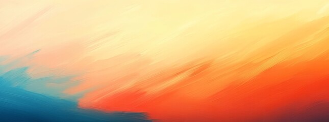 Fototapeta premium Detailed shot of abstract rough colorful blue orange complementary colors art painting texture background wallpaper, with brushstroke waves made by oil or acrylic paints.