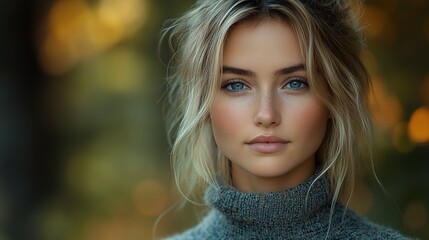 Naklejka premium Beautiful girl in a forest
