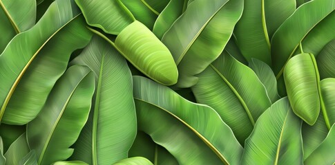 Obraz premium Composition of tropical green leaves - monstera, palm and ficus elastica - isolated on white background (computer generated).