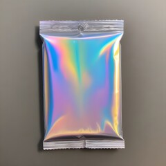 Iridescent Booster Pack Trading Cards Packaging Mockup Plastic Background Graphic Colorful Design
