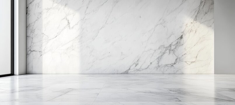Decorative white marble flooring for studio backgrounds.