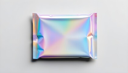 Iridescent Booster Pack Trading Cards Packaging Mockup Plastic Background Graphic Colorful Design