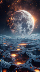 Outer Space Planet Cartoon Background